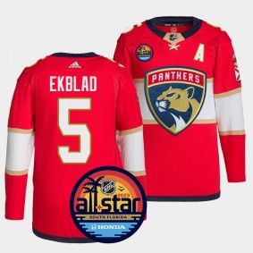 2023 NHL All-Star Aaron Ekblad Florida Panthers Authentic Pro #5 Red Jersey