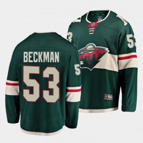Adam Beckman Minnesota Wild 2021-22 Home Green Player Men Jersey