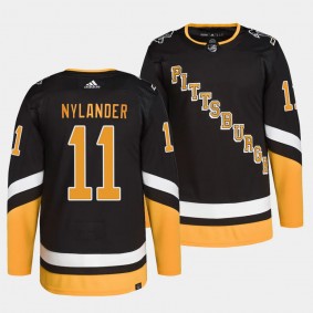 Alex Nylander Pittsburgh Penguins Alternate Black #11 Authentic Pro Primegreen Jersey Men's