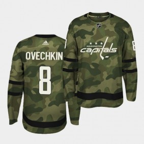 #8 Alex Ovechkin Capitals Armed Special Forces Authentic Jersey Men's
