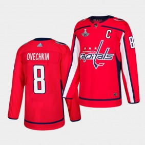 Alex Ovechkin #8 Capitals 2018 Stanley Cup Champions Authentic Red Jersey