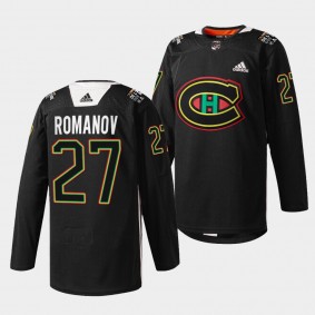 Alexander Romanov Canadiens #27 Black History Night Jersey Black Chandail