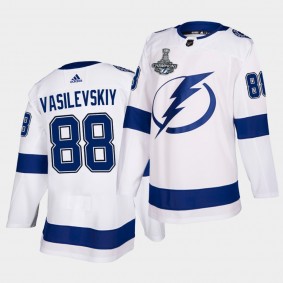 2021 Stanley Cup Champions Tampa Bay Lightning Andrei Vasilevskiy White Authentic Away 88 Jersey