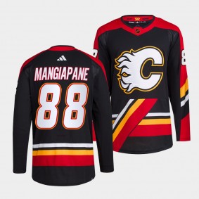 Andrew Mangiapane Calgary Flames 2022 Reverse Retro 2.0 Black #88 Authentic Primegreen Jersey Men's