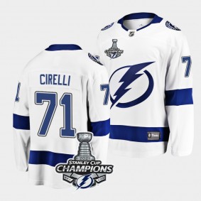 2021 Stanley Cup Champions Tampa Bay Lightning Anthony Cirelli White Away 71 Jersey