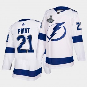 2021 Stanley Cup Champions Tampa Bay Lightning Brayden Point White Authentic Away 21 Jersey