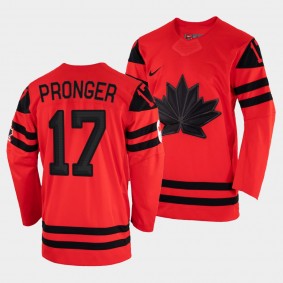 Canada Hockey 17 Chris Pronger Jersey Red 2002 Winter Olympic