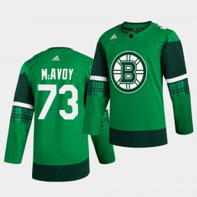 Charlie McAvoy #73 Bruins 2020 St. Patrick's Day Authentic Player Green Jersey Men's