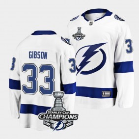 2021 Stanley Cup Champions Tampa Bay Lightning Christopher Gibson White Away 33 Jersey