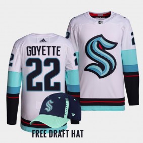 2022 NHL Draft Seattle Kraken David Goyette Jersey White Authentic Primegreen Away