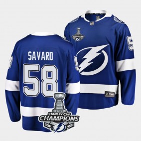 2021 Stanley Cup Champions Tampa Bay Lightning David Savard Blue Home 58 Jersey