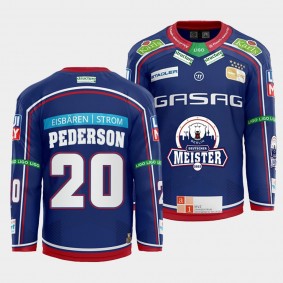 Eisbaren Berlin Denis Pederson #20 Jersey Men's Blue Home Hockey Shirt