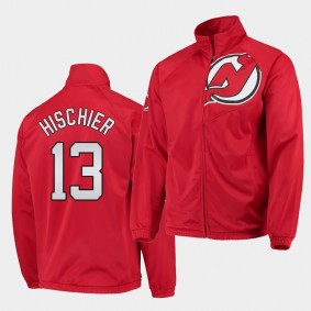 New Jersey Devils Nico Hischier 13 G-III Sports by Carl Banks Jacket Red Full-Zip Track