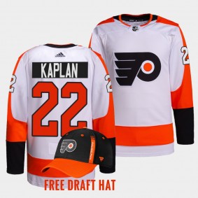 2022 NHL Draft Philadelphia Flyers Devin Kaplan Jersey White Authentic Primegreen Away