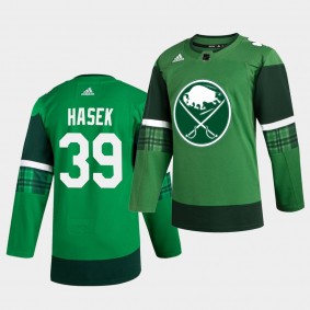 Dominik Hasek Sabres 2020 St. Patrick's Day Green Authentic Player Jersey