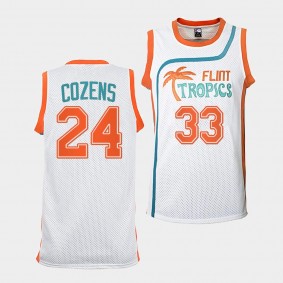 Dylan Cozens Sabres #24 Flint Tropics Basketball Jersey White Semi-Pro