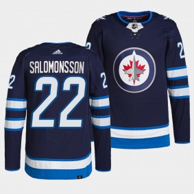 2022 NHL Draft Winnipeg Jets Elias Salomonsson Jersey Navy Authentic Primegreen Home
