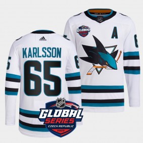 2022 Global Series Erik Karlsson San Jose Sharks Primegreen #65 White Jersey