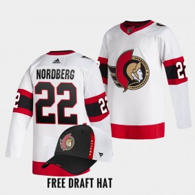2022 NHL Draft Ottawa Senators Filip Nordberg Jersey White Authentic Away