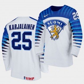 Jere Karjalainen Finland Team 2021 IIHF World Championship Home White Jersey