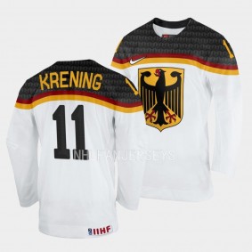 Germany #11 Philipp Krening 2023 IIHF World Junior Championship Home Jersey White