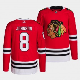 Chicago Blackhawks Home Jack Johnson #8 Red Jersey Authentic