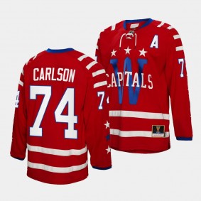 John Carlson Washington Capitals #74 2015 Blue Line Red Jersey Mitchell Ness