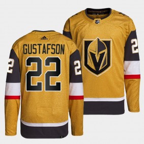 2022 NHL Draft Vegas Golden Knights Jordan Gustafson Jersey Gold Authentic Primegreen Home