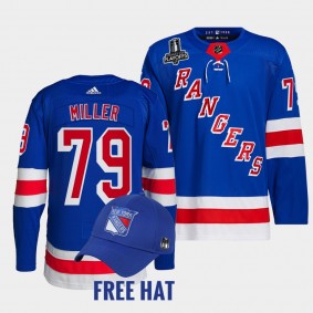2022 Metropolitan Division Champions K'Andre Miller New York Rangers Authentic #79 Royal Jersey