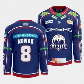 Eisbaren Berlin Marco Nowak #8 Jersey Men's Blue Home 2022 Hockey Shirt