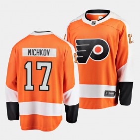 2023 NHL Draft Matvei Michkov Philadelphia Flyers Jersey Orange Home Breakaway Player