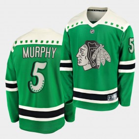 2021 St. Patrick's Day Connor Murphy Chicago Blackhawks 5 Green Jersey
