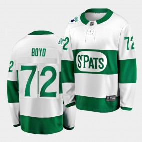 2021 St. Pats Travis Boyd Toronto Maple Leafs 72 Green Throwback Jersey