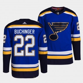 2022 NHL Draft St. Louis Blues Michael Buchinger Jersey Blue Authentic Primegreen Home