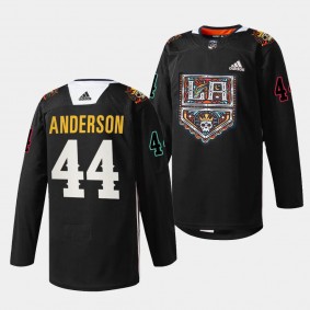 2023 Dia de Muertos Mikey Anderson Los Angeles Kings Black #44 Specialty Jersey