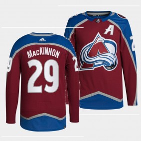 Nathan MacKinnon #29 Avalanche Home Burgundy Jersey 2021-22 Primegreen Authentic