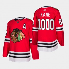 Patrick KaneBlackhawks #88 1000th Game Red Jersey  Special Commemoration