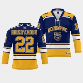 Quinnipiac Bobcats Skyler Brind'Amour 2023 NCAA Ice Hockey National Champions Navy Jersey