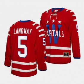 Rod Langway Washington Capitals #5 2015 Blue Line Red Jersey Mitchell Ness