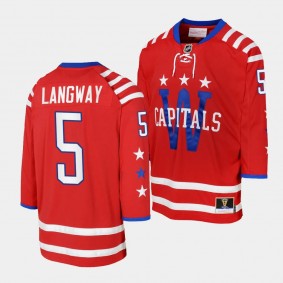 Washington Capitals #5 Rod Langway 2015 Blue Line Mitchell Ness Red Youth Jersey