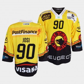 Roman Josi #90 SC Bern Jersey Men's Ice Hockey Yellow Club Shirt