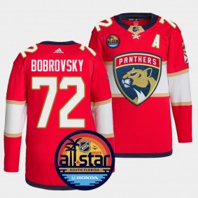 2023 NHL All-Star Sergei Bobrovsky Florida Panthers Authentic Pro #72 Red Jersey