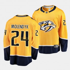 2023 NHL Draft Tanner Molendyk Nashville Predators Jersey Gold Home Breakaway Player