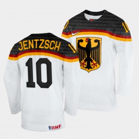 Germany 2022 IIHF World Championship Taro Jentzsch #10 White Jersey Home