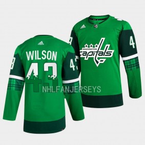 Washington Capitals 2023 St. Patricks Day Tom Wilson #43 Green Primegreen Authentic Jersey Men's