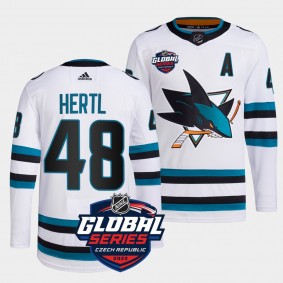 2022 Global Series Tomas Hertl San Jose Sharks Primegreen #48 White Jersey