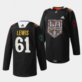 2023 Dia de Muertos Trevor Lewis Los Angeles Kings Black #61 Specialty Jersey