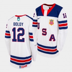 Matthew Boldy USA 2021 IIHF WJC Gold Winner Jersey Limited Authentic White