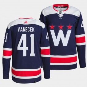 Capitals Alternate Vitek Vanecek #41 Navy Jersey Primegreen Authentic Pro