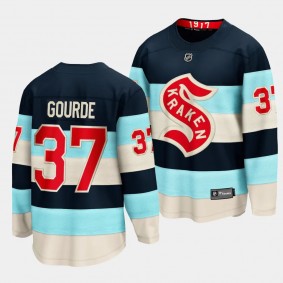 2024 NHL Winter Classic Seattle Kraken Yanni Gourde #37 Breakaway Player Jersey Blue